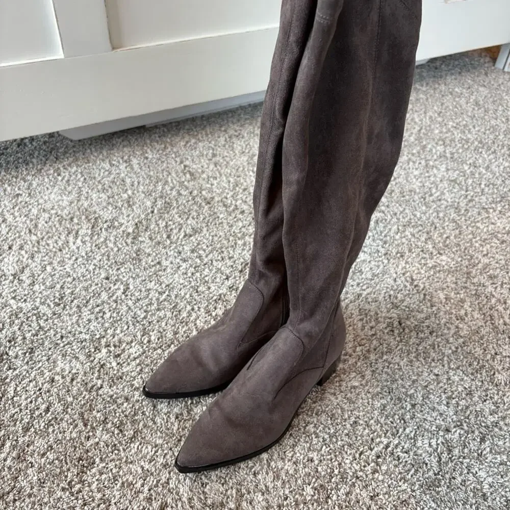 Marc Fisher Women's Yakira Over the Knee Suede Boots in Gray Size 7